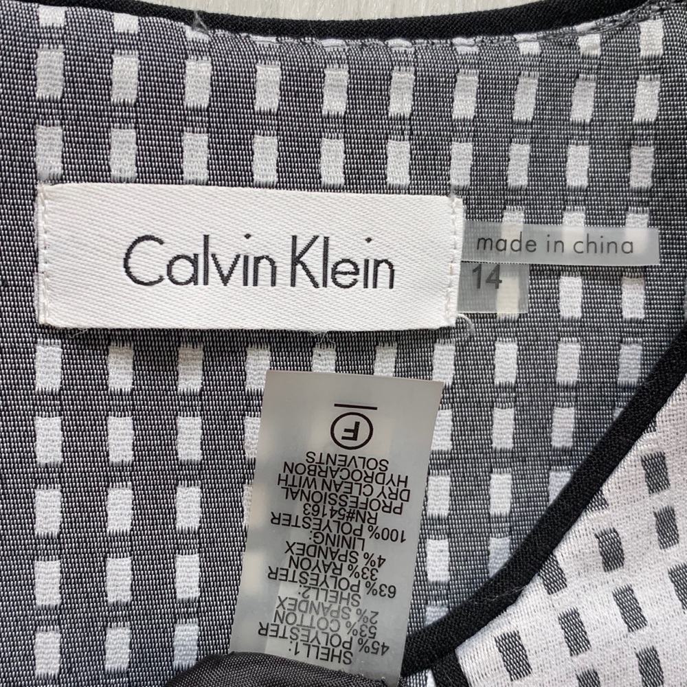 SOLD-Calvin Klein Sleeveless Colorblock Sheath Dress - Picture 7 of 9